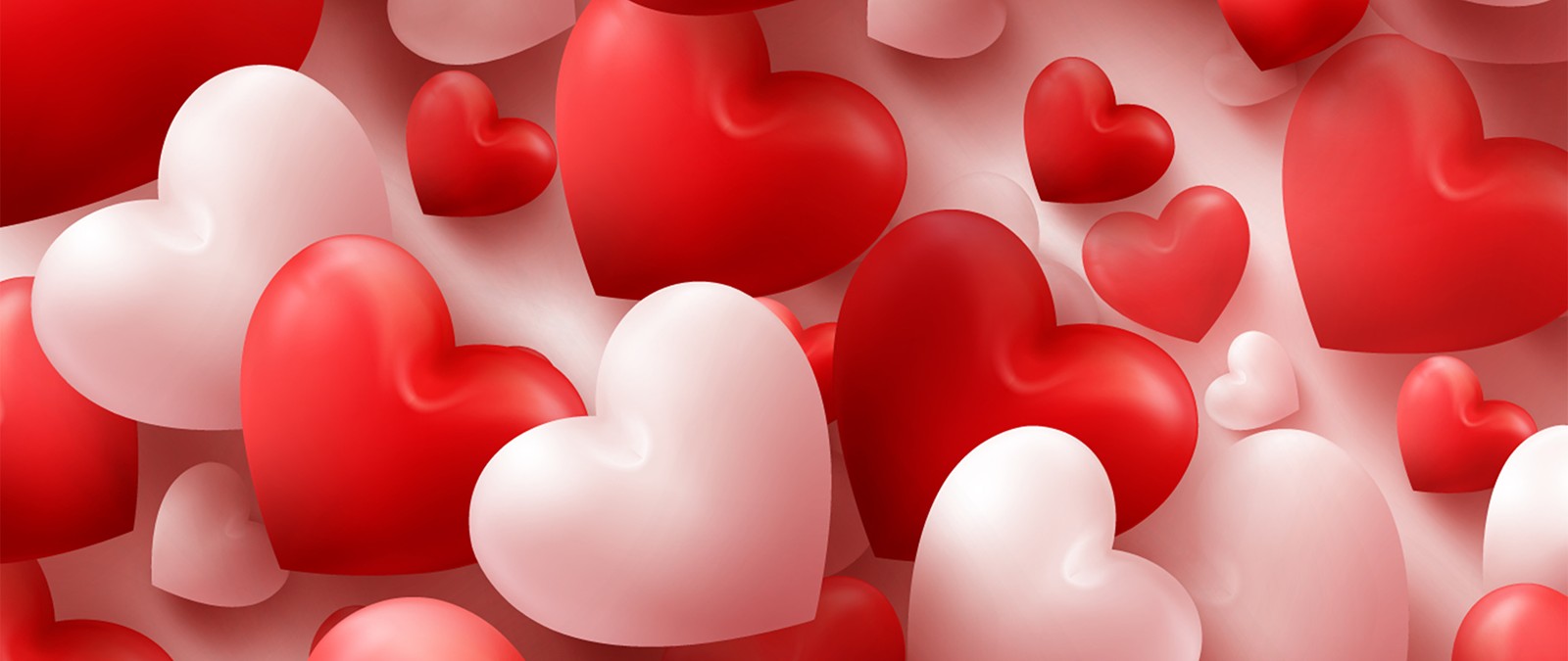 A lot of red and white hearts are flying in the air (valentines day, heart, red, love, sweethearts)