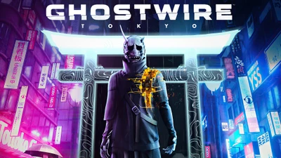 Ghostwire: Tokyo – Enigmatic Hero in a Neon-Drenched Cityscape