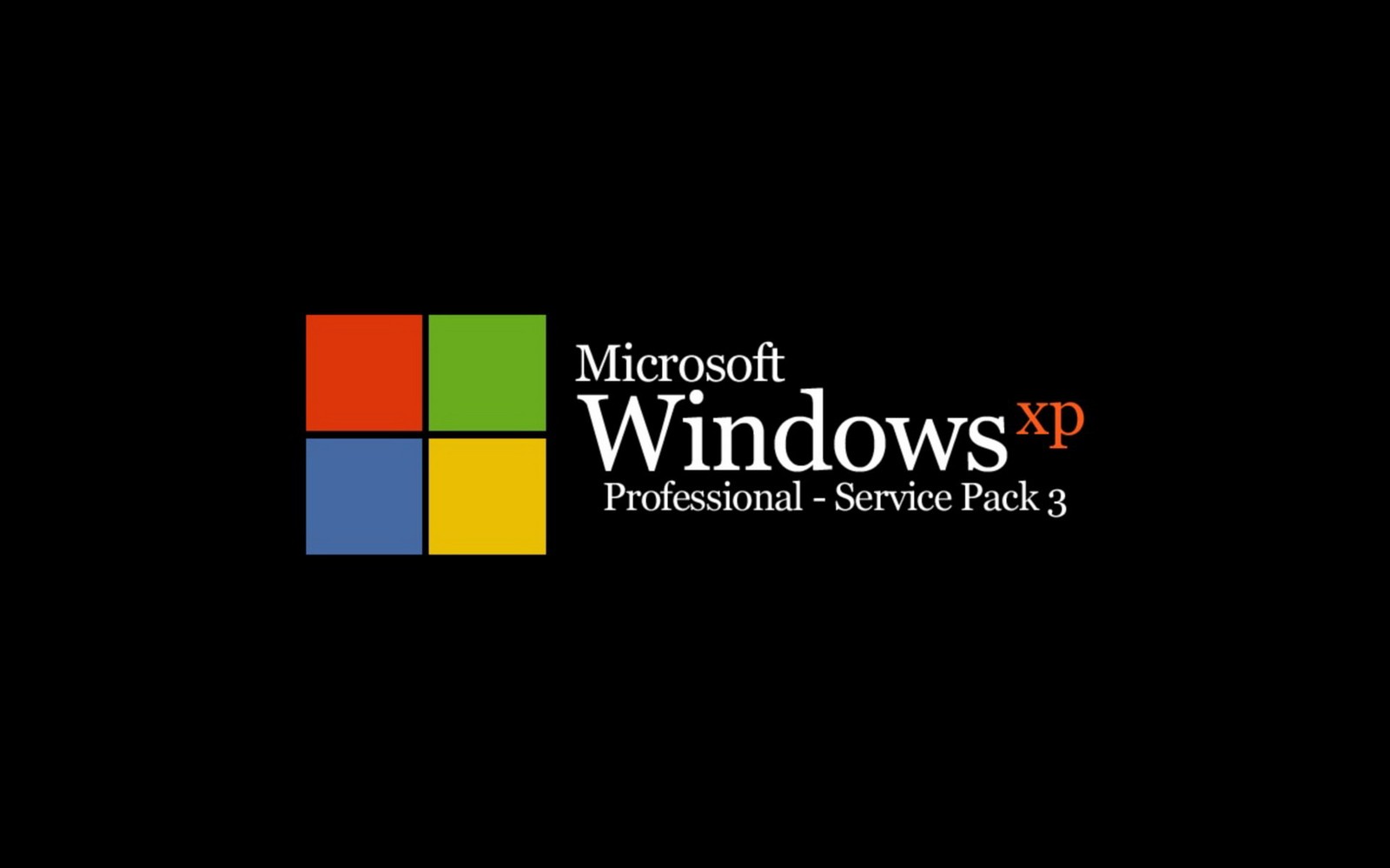 Um fundo preto com um logotipo da microsoft (windows xp, microsoft windows, logotipo, texto, design gráfico)