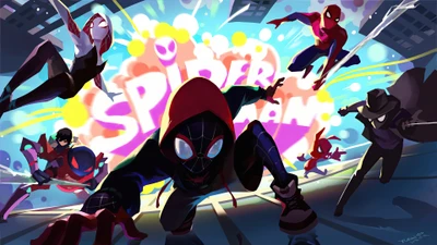 alle, spider man into the spider verse, film, miles morales, spider gwen