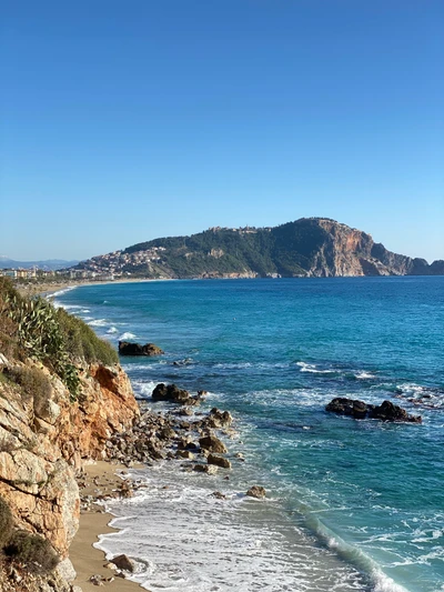 пляж клеопатры, вода, водные ресурсы, гора, лазурный