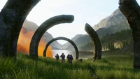 Erforschung antiker Ruinen in der üppigen Landschaft von Halo Infinite