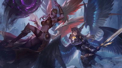 кейл, kayle, моргана, morgana, lol