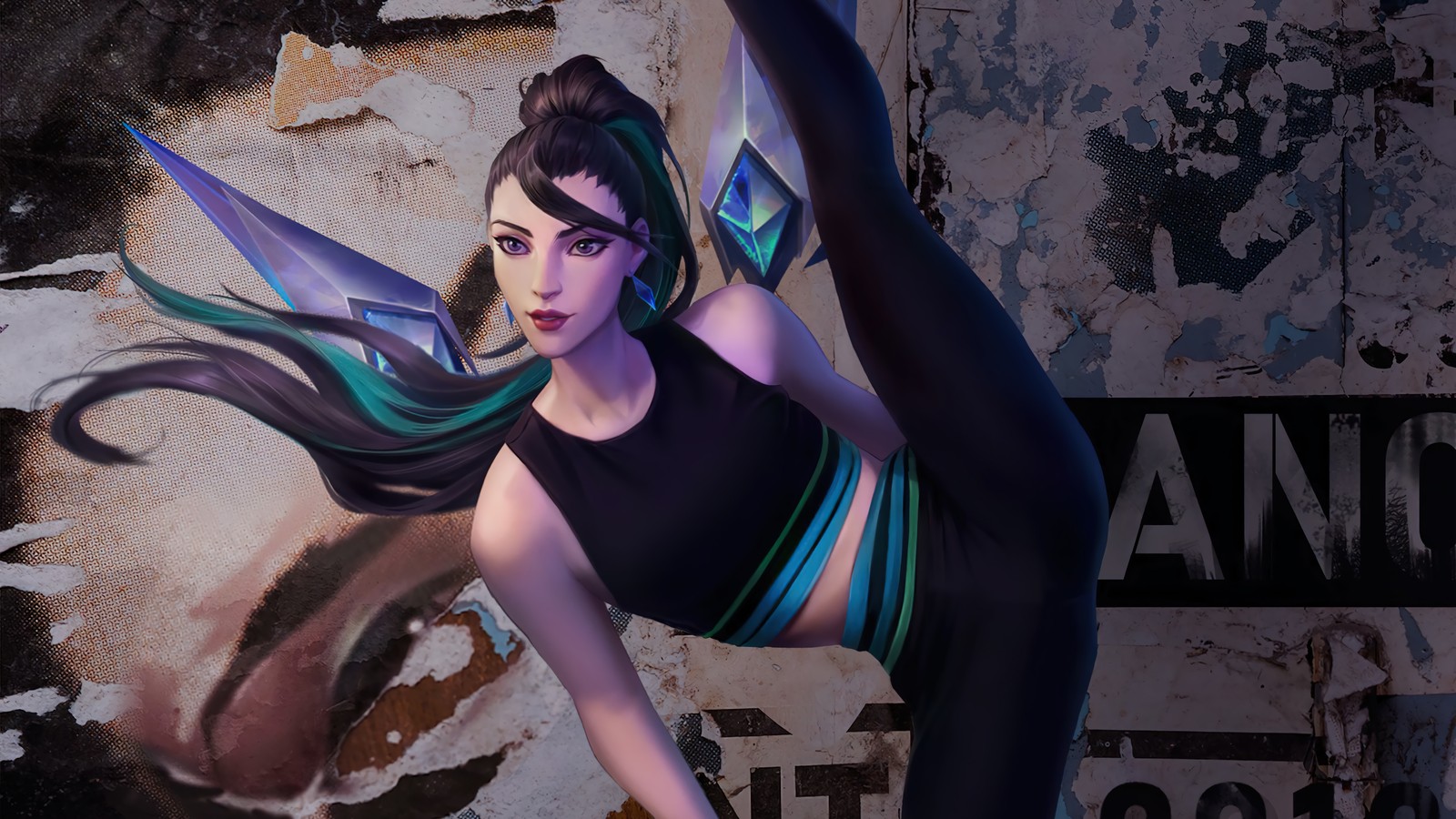 kda, kaisa, drum go dum, lol, video game wallpaper