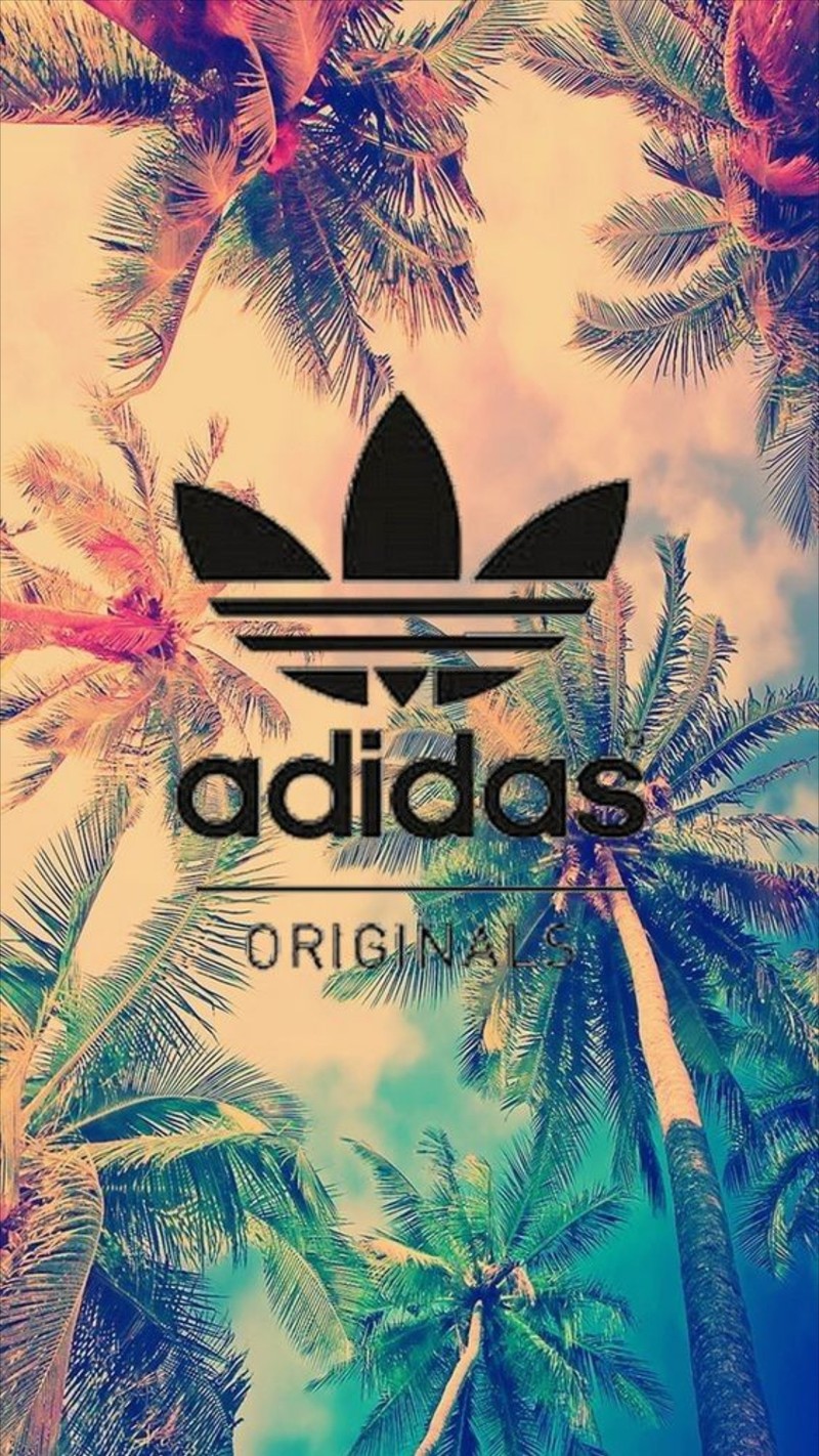 Изображение пальмы с логотипом adidas на ней (adidas оригиналы, бренды, логотип, деревья)