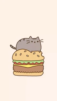 hambúrguer, pusheen