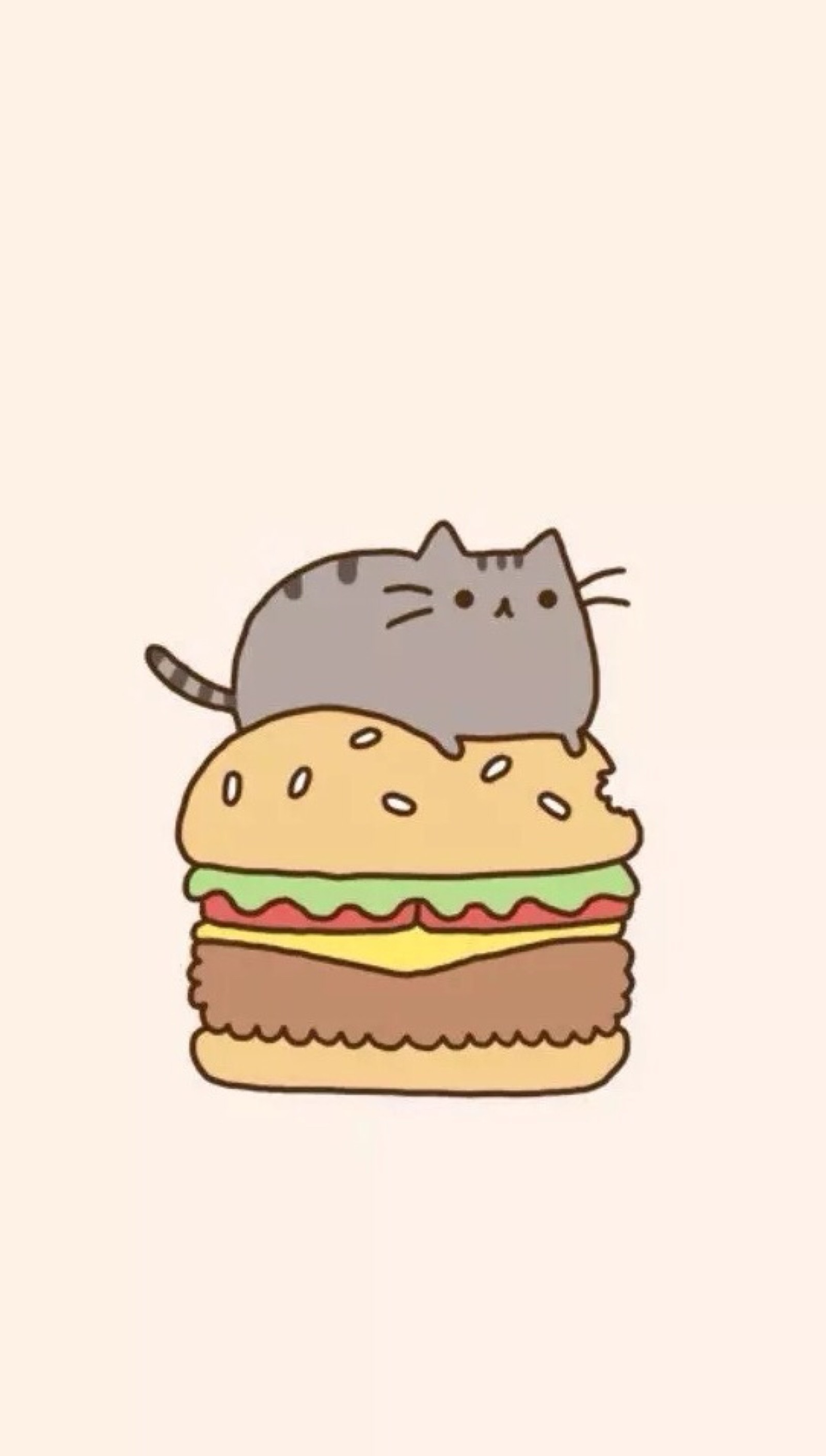 burger, pusheen wallpaper