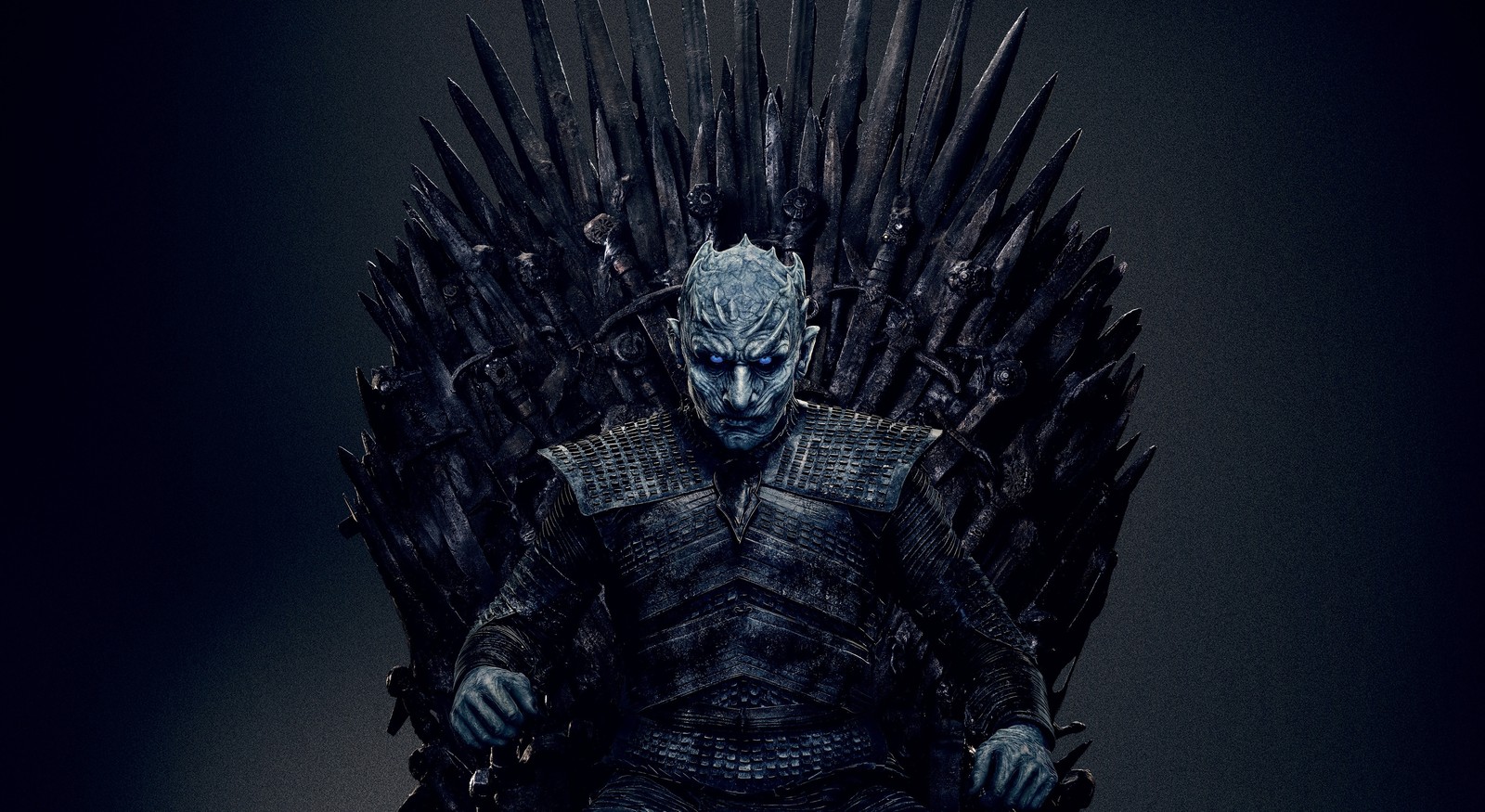 A close up of a person sitting on a throne with swords (game of thrones, got, hbo, night king, warner bros)