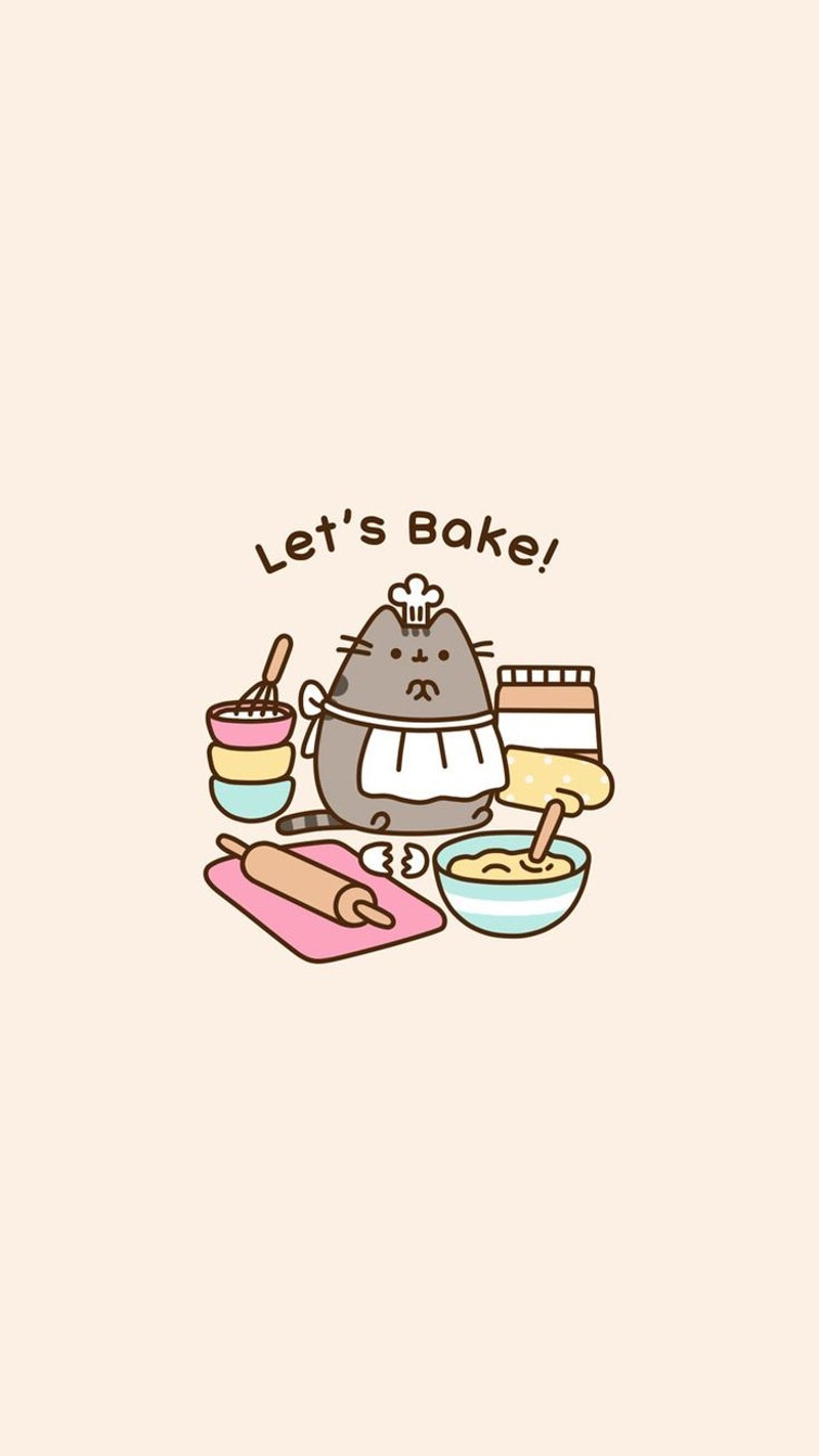 Крупный план кошки с миской еды на столе (выпечка, милый, пушин, pusheen)