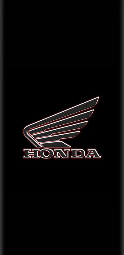 3D Honda Wing-Logo mit schwarzem und grauem Glühen