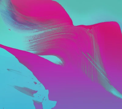 Vibrant Abstract Waves in Pink and Aqua