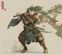 samurai, sword, man, armor, clothes wallpaper