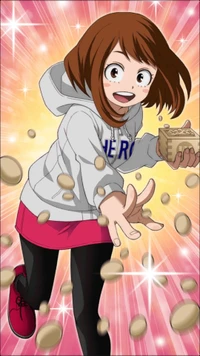 anime, herói, ochaco uraraka