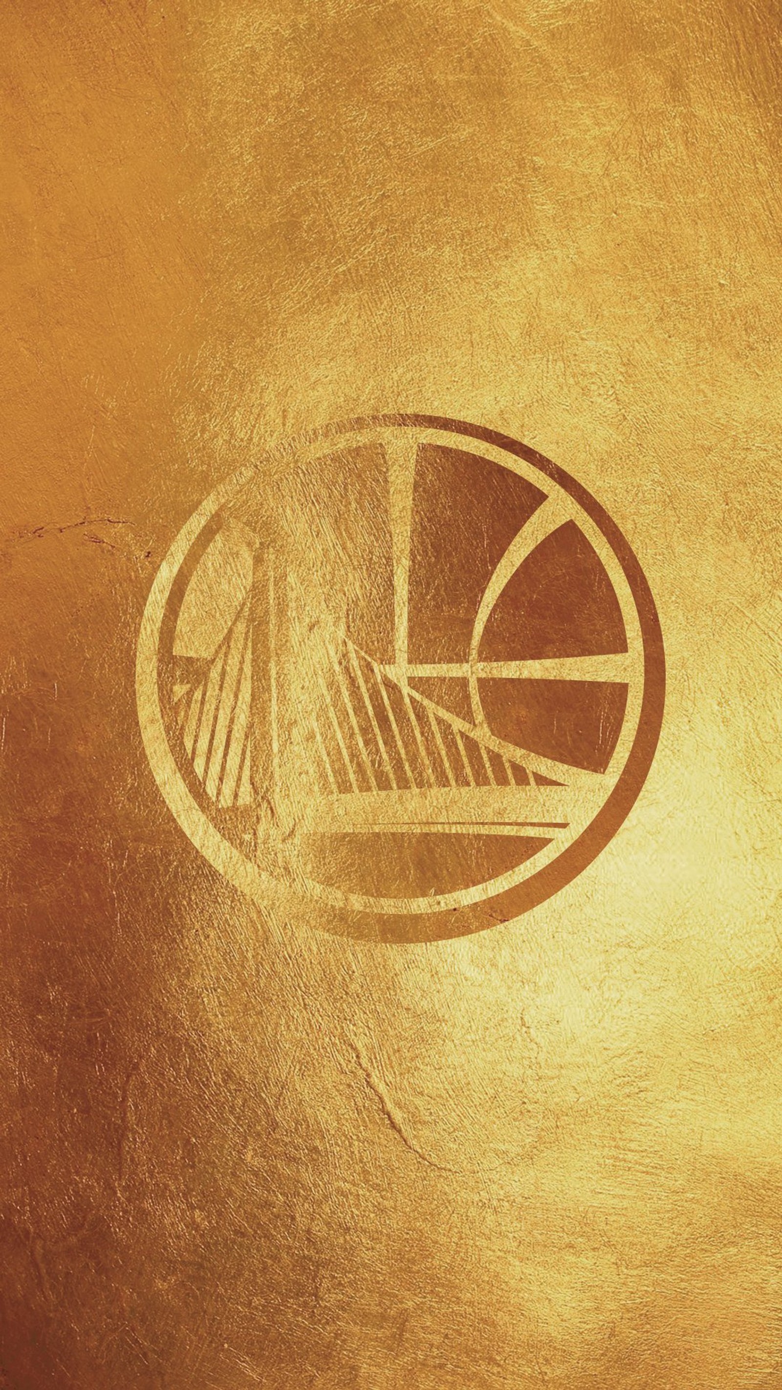 A close up of a golden basketball logo on a metallic surface (basketball, golden, state, warriors)