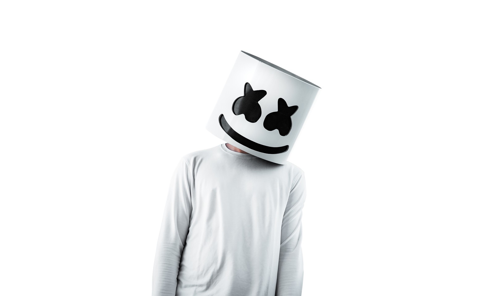 Lade marshmello, weißer hintergrund, amerikanischer dj, musik, 4k hintergrund herunter