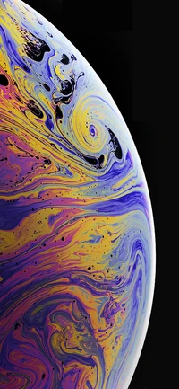 Tourbillons vibrants de l'espace coloré inspirés par l'art de l'iPhone XS d'Apple