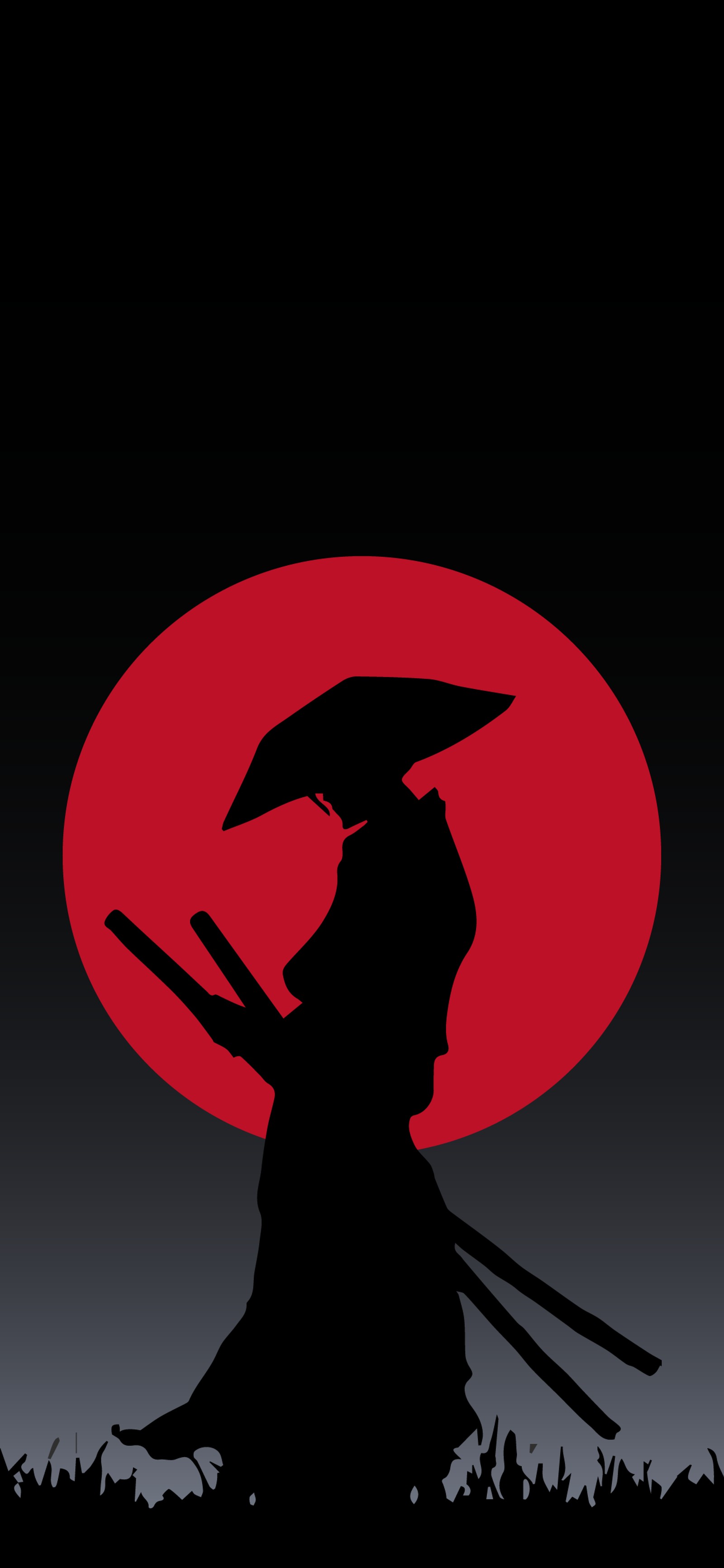 Lade samurai, illustration, graphiken, karmesin, schattenriss Hintergrund herunter