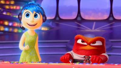 Joy and Fear Collaborate in the Control Room of "Inside Out 2