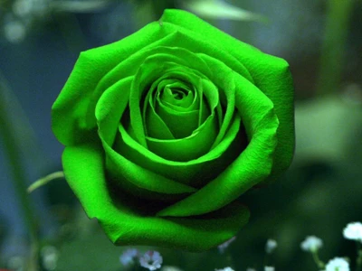 fleur, vert, nature, rose