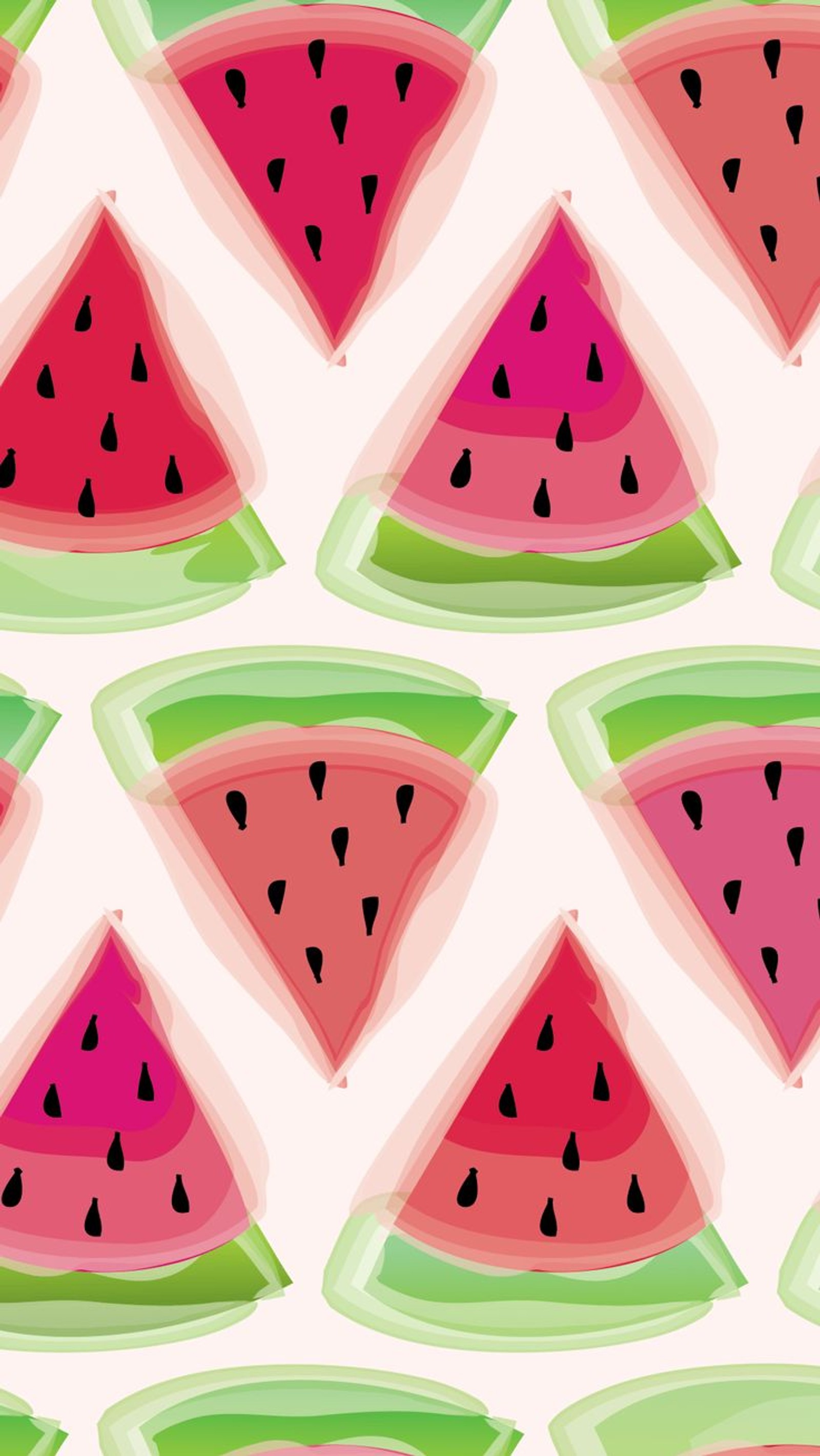 A close up of a watermelon slice pattern on a white background (cute, summer, watermelon, yummy)