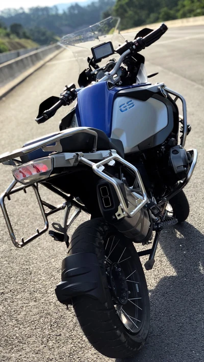 Powerful BMW Motorcycle on Open Road