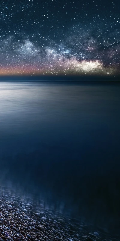 Starry Night Over Serene Seascape