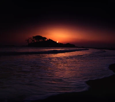 playa, costa, noche, espuma, hd