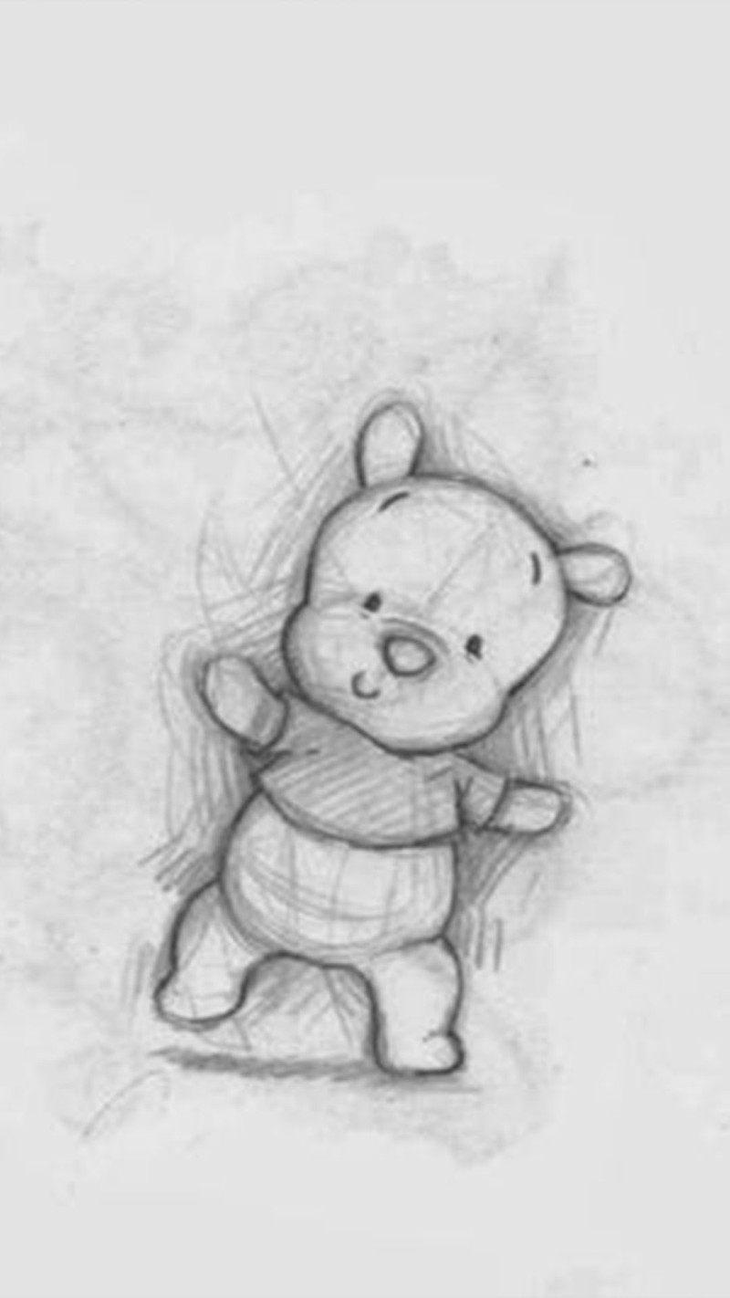 Рисунок мультяшного медведя в свитере (пух, pooh, вини, winnie)