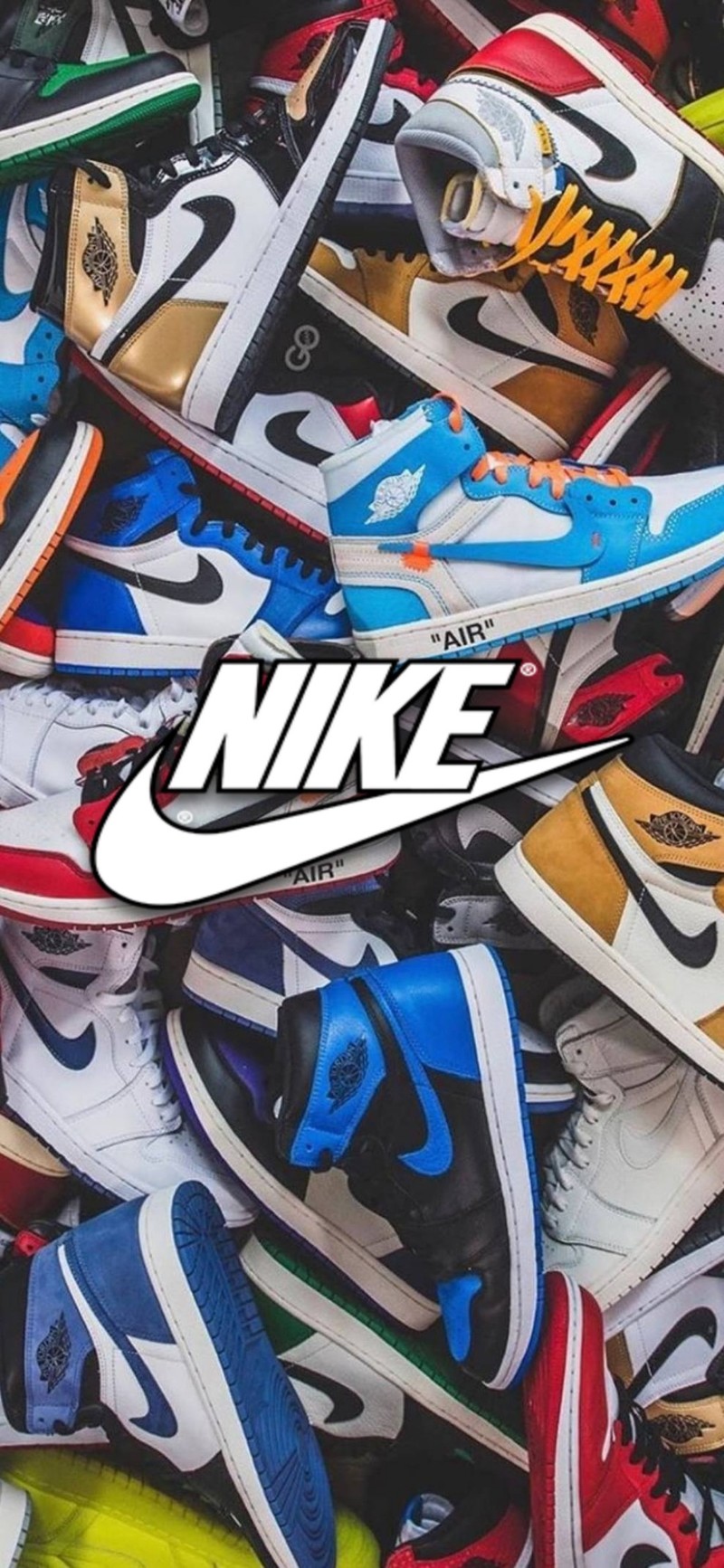 Близкий план кучи обуви с надписью nike (джордан, jordan, джордан 1, nike, nike jordan)