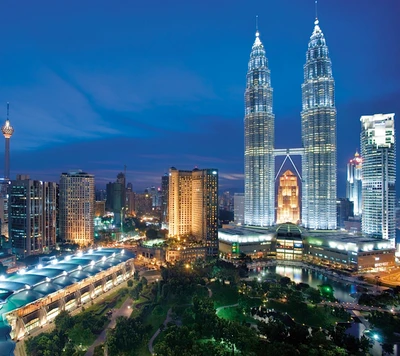 kuala, paysage, lumpur, nuit