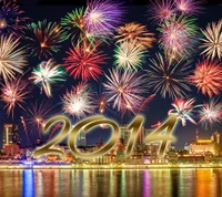 2014, colorful, fireworks, happy, new year wallpaper