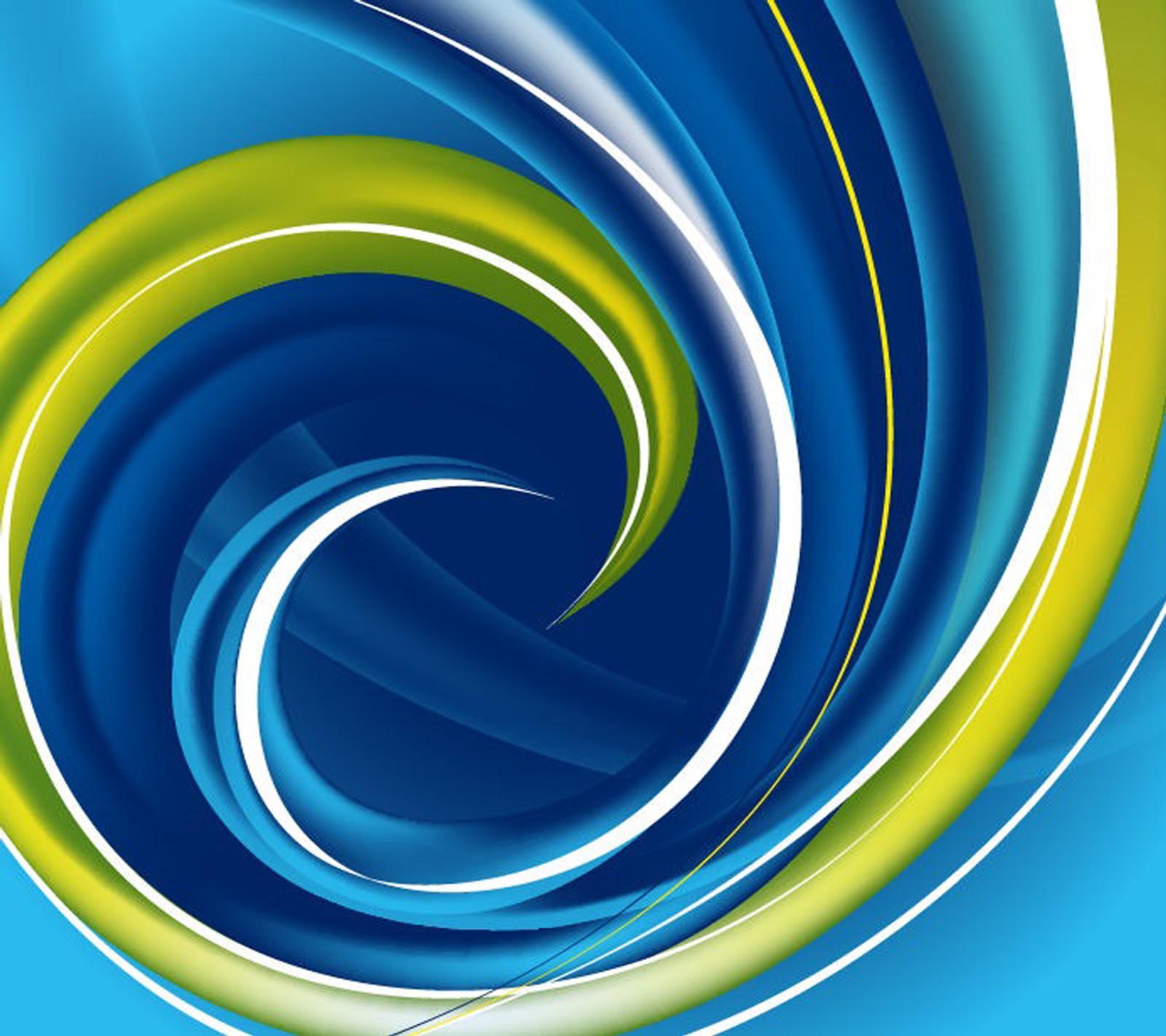 A close up of a blue and green swirl with a white stripe (abstract, wallpaper)