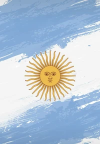 Argentinian Flag with Sun Emblem