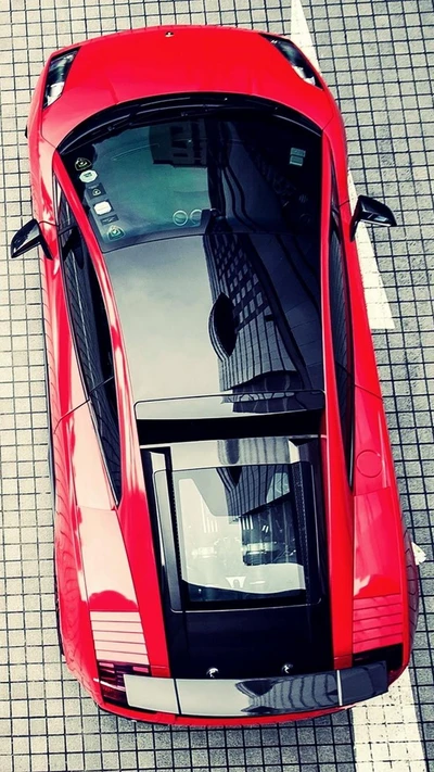 hermoso, coche, lamborghini, rojo