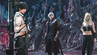 Devil May Cry 5: Dante with Lady and Trish in a Dark Fantasy Realm