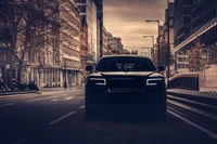 rolls royce ghost, dark, 2021, black cars, 5k wallpaper