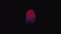 Minimalist Violet and Red Fingerprint in Darkness