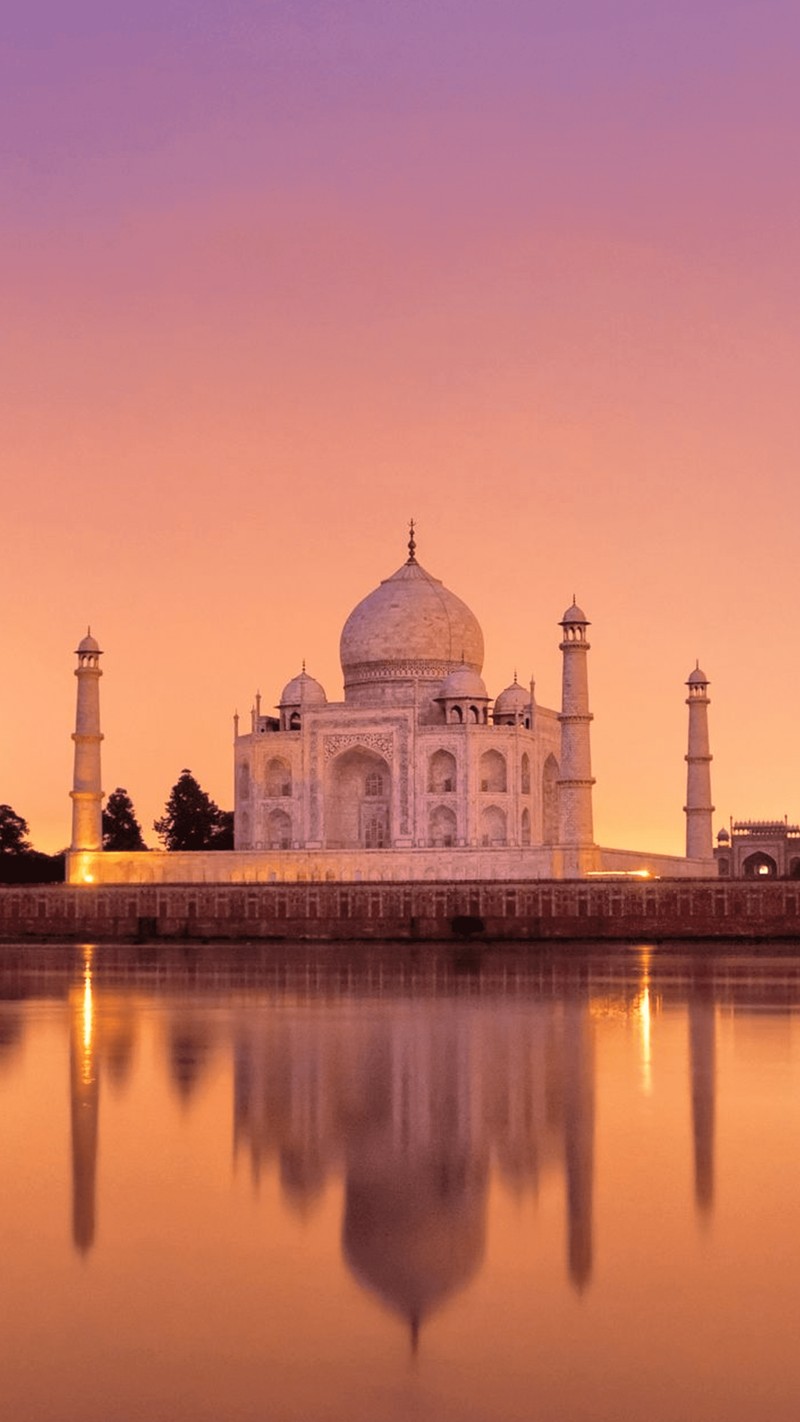 Вид на белое здание с отражением в воде (тадж махал, ф fort агра, agra fort, памятник, вода)