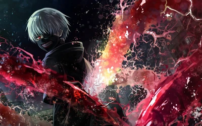 Ken Kaneki dans une Bataille Cosmique Sombre : Dévoiler le Ghoul en Soi