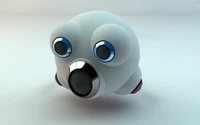 Futuristic Mobile Robot Device with Expressive Eyes