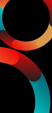 Dynamic Abstract Design with Orange and Electric Blue Patterns