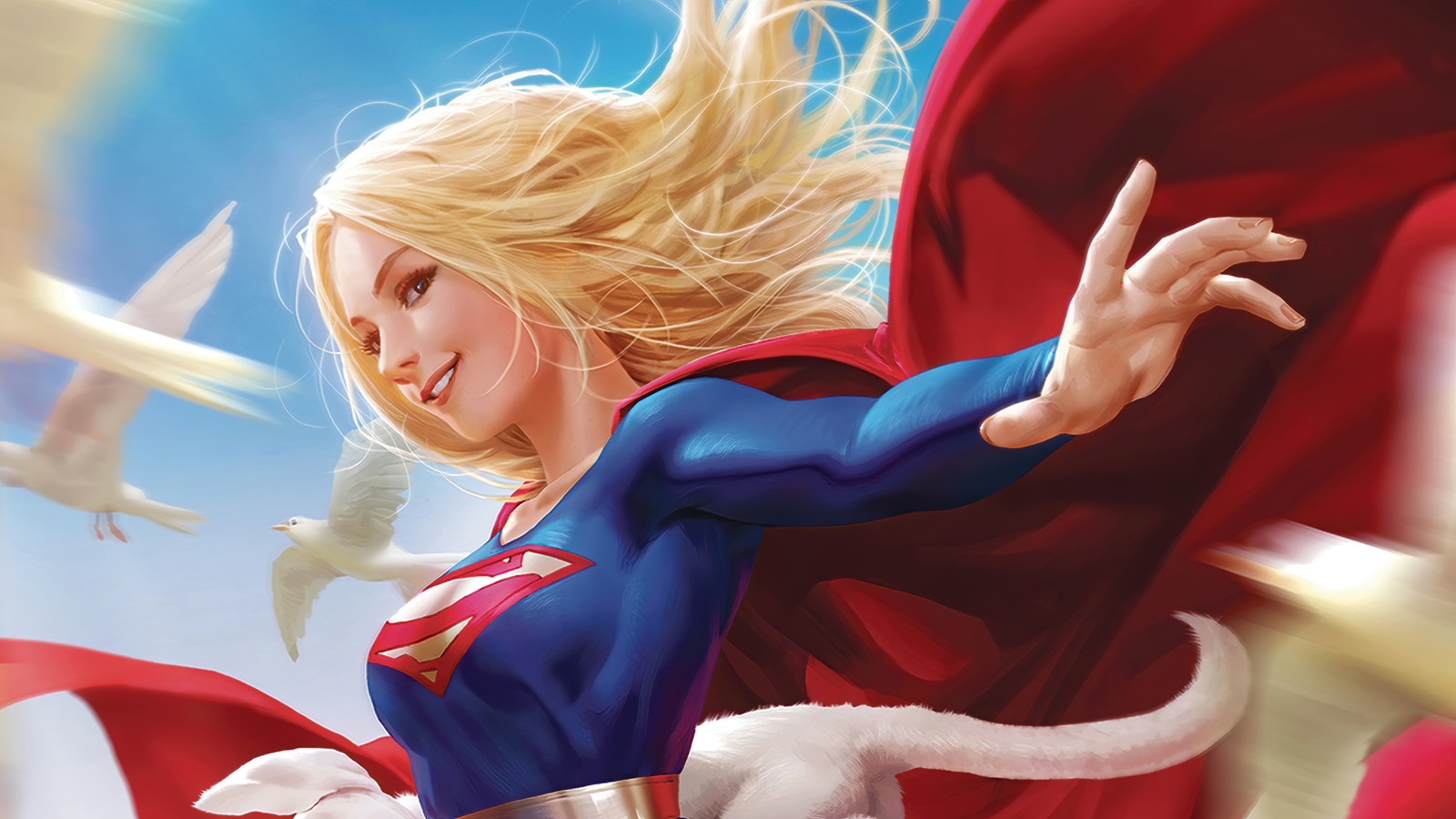 Скачать обои супердевушка, supergirl, dc comics, комиксы, супергерой