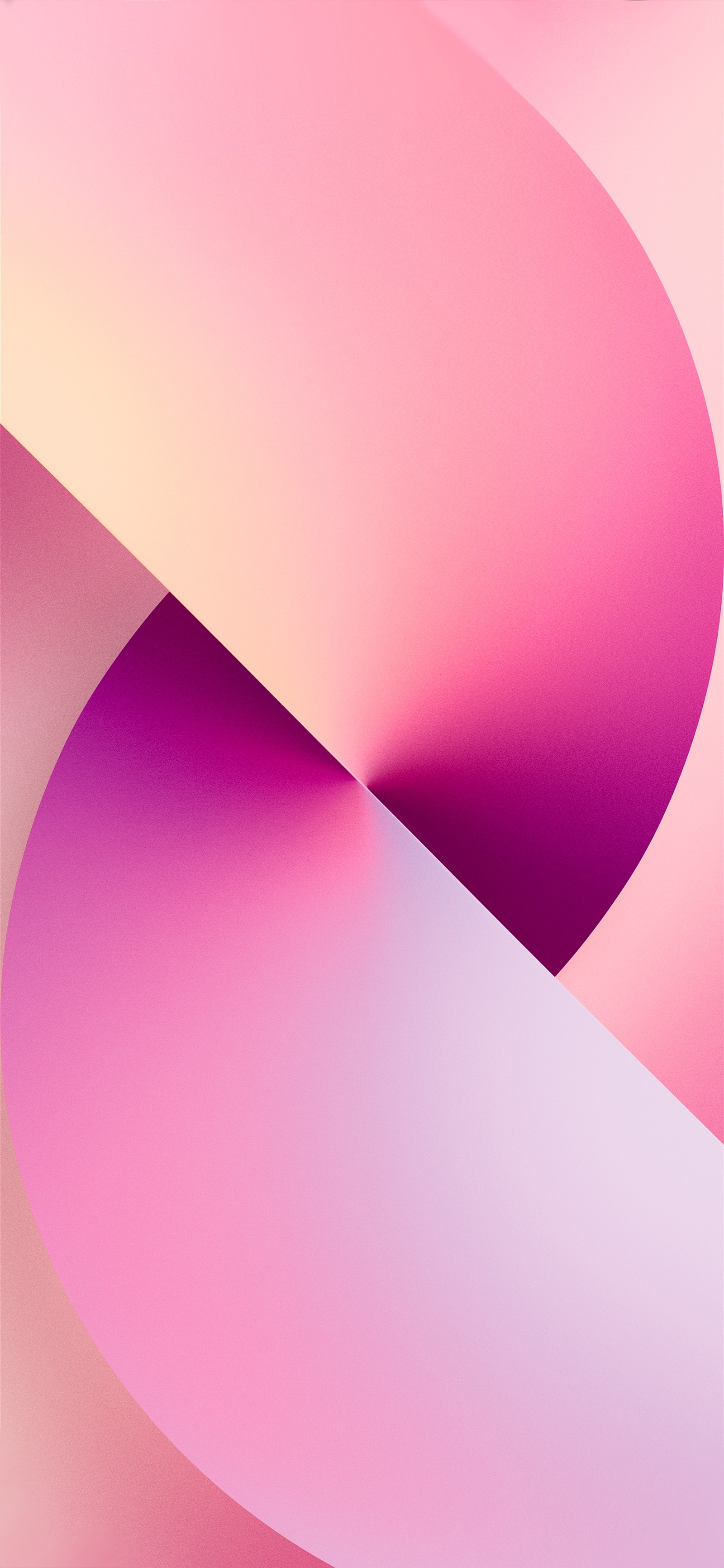 Um close de um fundo abstrato rosa e branco com formas curvas (maçãs, smartphone, apple watch, roxo, rosa)