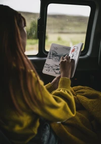 Passenger Sketching in a Vehicle