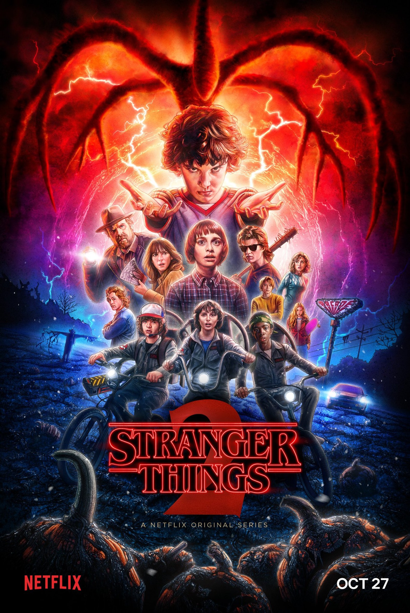 Estranho estranho estranho estranho estranho (onze, cartaz, temporada 2, stranger things)