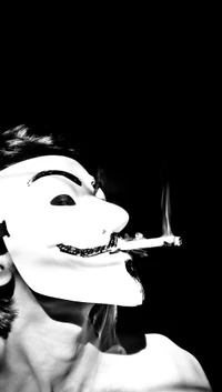 Masked Figure with Cigarette: A Symbol of Rebellion