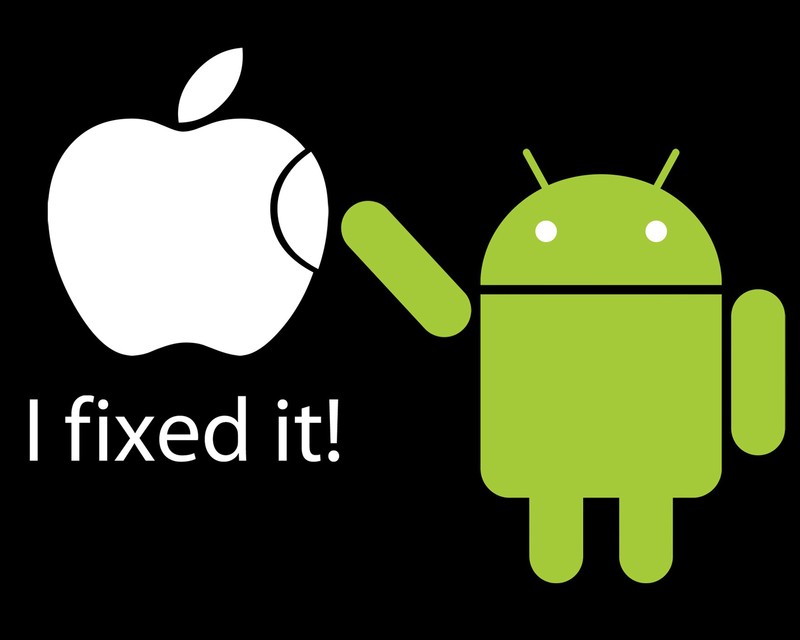 В этом изображении показаны логотипы apple и android (android, яблоко, fix, systems)