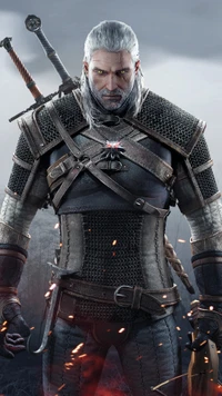 game, geralt, sword, wild hunt, witcher