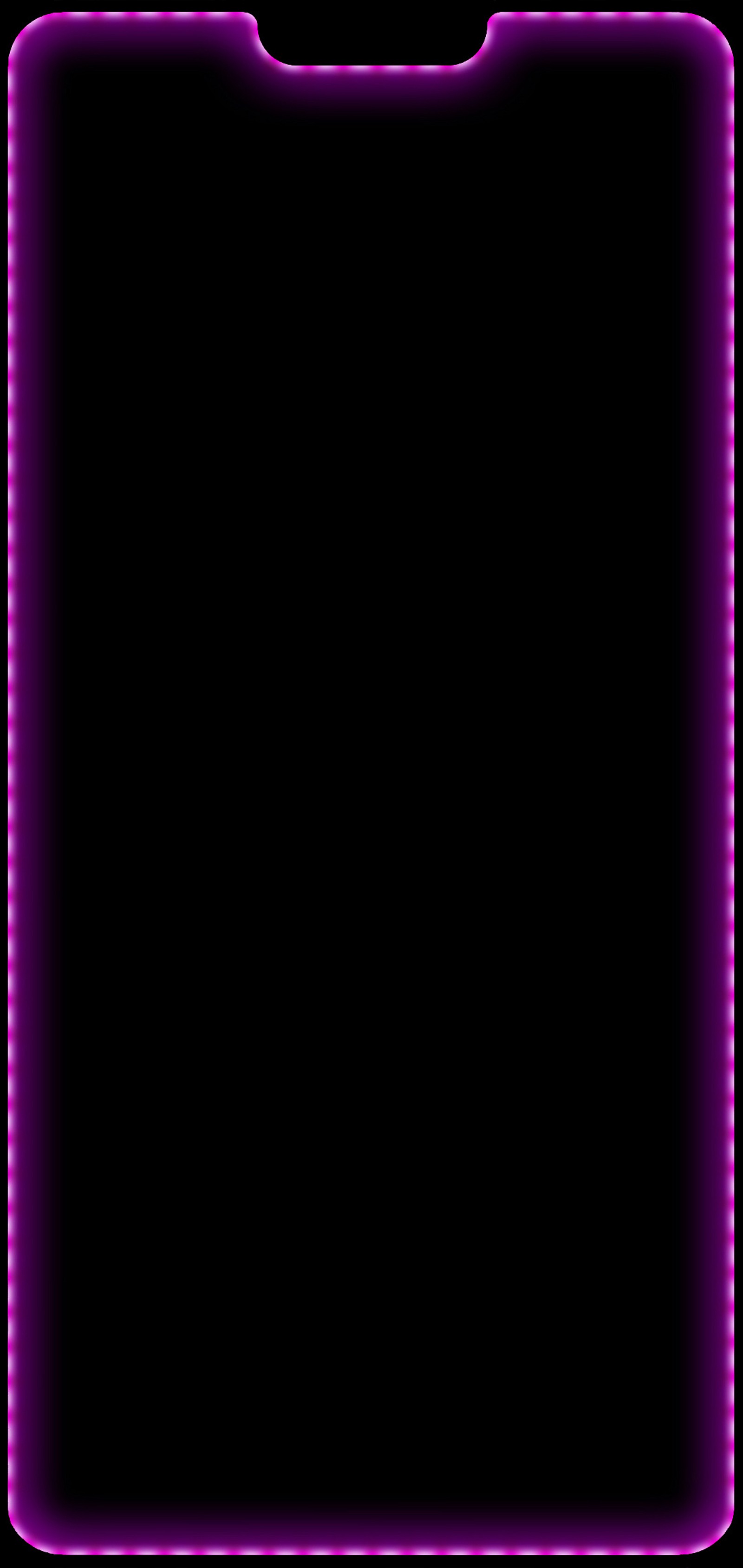 Purple neon frame on black background (edge, hd, home, light, notch)