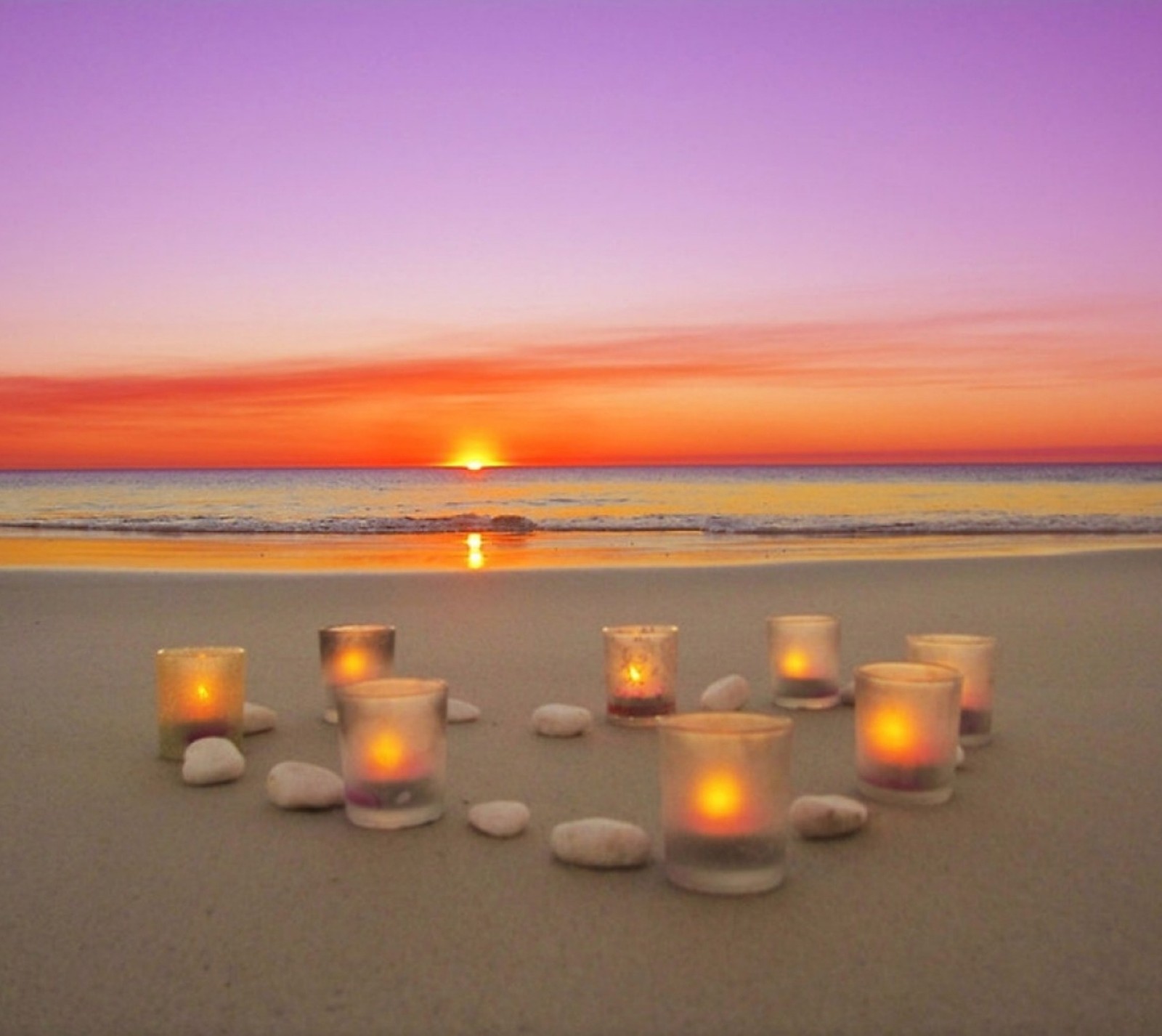 candles, nature, sunset Download Wallpaper